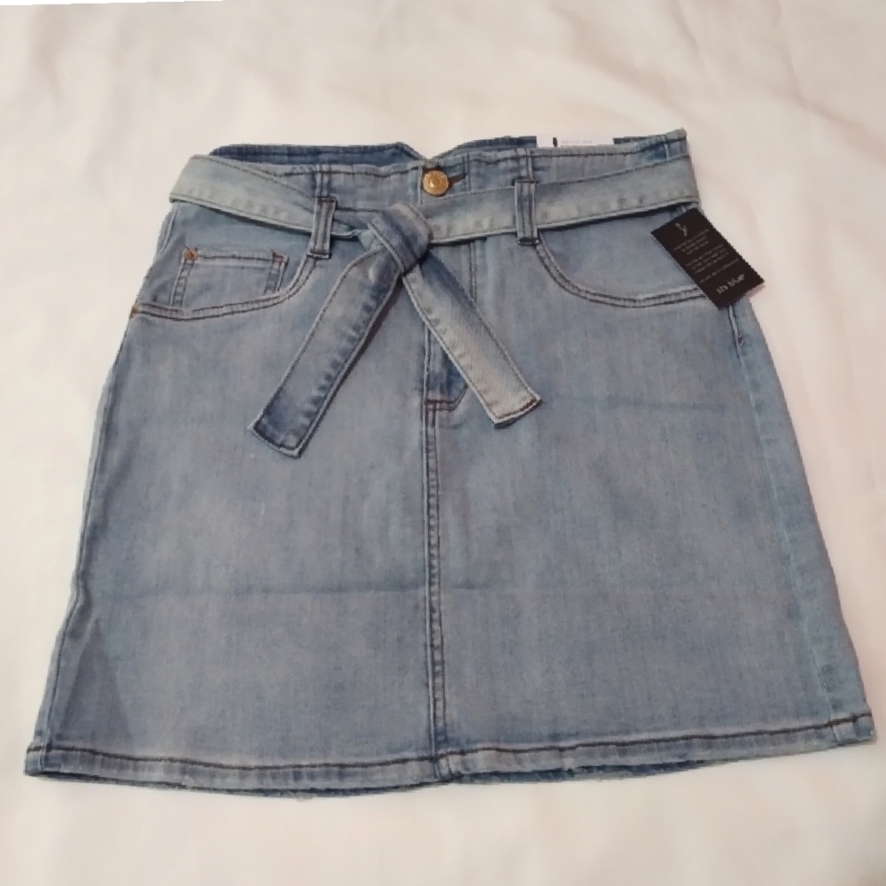 STS blue jade‎ high rise denim belted skirt